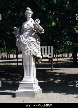 Jahreszeiten. Personifizierung der Jahreszeiten. Skulptur in der Jardin des Tuileries, Paris. Frankreich Stockfoto