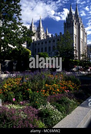 Mormonen - Mormon Temple. Der Tempel der Mormonen in Salt Lake City, Utah. USA. Abgeschlossen 1893. Stockfoto