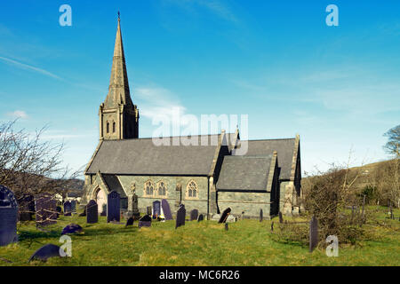 Christus Kirche ist im Dorf Deiniolen im Norden von Wales. Es wurde im Jahre 1857 für die Anglikanische quarrymen erbaut und ist heute ein Denkmalgeschütztes Gebäude. Stockfoto