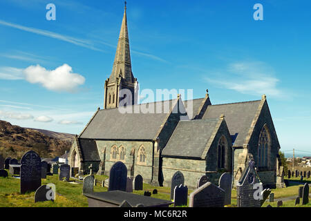 Christus Kirche ist im Dorf Deiniolen im Norden von Wales. Es wurde im Jahre 1857 für die Anglikanische quarrymen erbaut und ist heute ein Denkmalgeschütztes Gebäude. Stockfoto