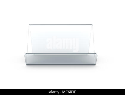 Display stand oder Acryl Tabelle Zelt, 3d-render Transparent stand Stockfoto