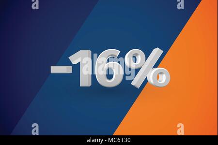 3D-Verkauf Abbildung mit prozentualer, Vektor Stock Vektor