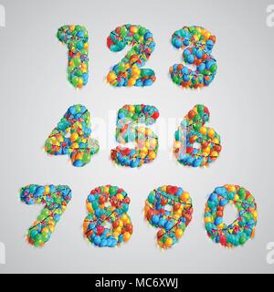 Anzahl von bunten Luftballons, Vektor Stock Vektor