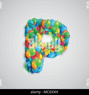 Bunte Schrift von Ballons, Vektor Stock Vektor