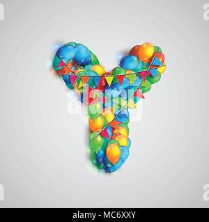 Bunte Schrift von Ballons, Vektor Stock Vektor