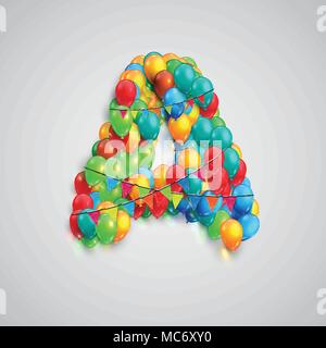 Bunte Schrift von Ballons, Vektor Stock Vektor