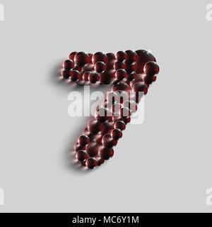 Eine Zahl, die von roten Kugeln, Vektor Stock Vektor