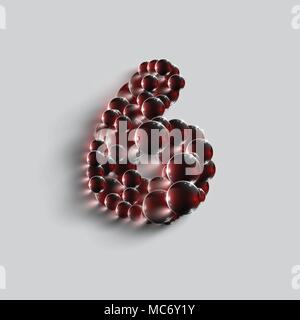 Eine Zahl, die von roten Kugeln, Vektor Stock Vektor