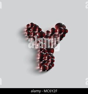 Ein Brief, der von roten Kugeln, Vektor Stock Vektor