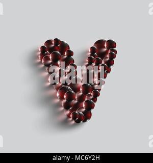 Ein Brief, der von roten Kugeln, Vektor Stock Vektor