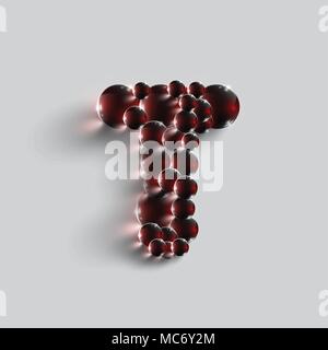 Ein Brief, der von roten Kugeln, Vektor Stock Vektor