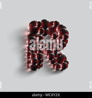 Ein Brief, der von roten Kugeln, Vektor Stock Vektor