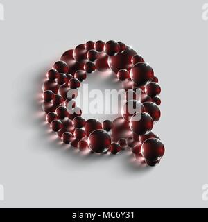 Ein Brief, der von roten Kugeln, Vektor Stock Vektor