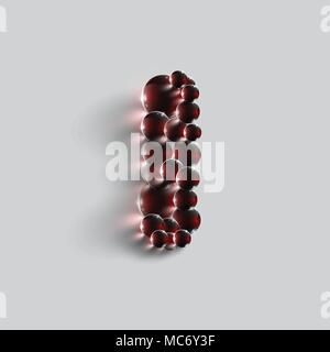 Ein Brief, der von roten Kugeln, Vektor Stock Vektor