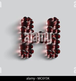 Ein Brief, der von roten Kugeln, Vektor Stock Vektor