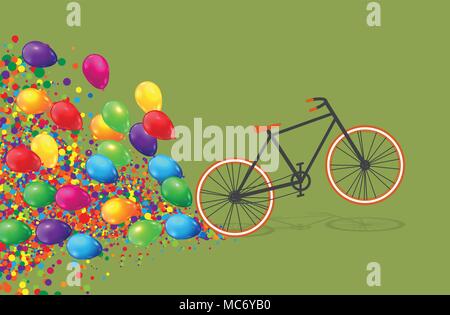 Bunte Fahrrad flachbild Abbildung, Vektor Stock Vektor