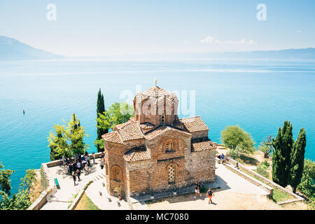 Kirche des Hl. Johannes bei Kaneo, Ohrid, Mazedonien Stockfoto