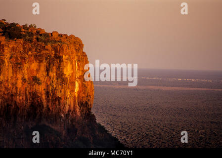 Panorama vom Waterberg Nationalpark an den Sonnenuntergang, Namibia Stockfoto