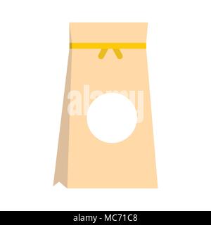 Papierverpackung Symbol, flacher Stil Stock Vektor