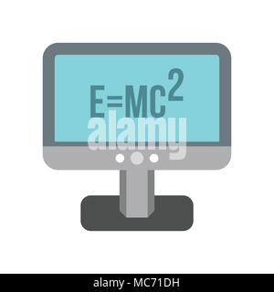 Monitor mit der Relativitätstheorie Formel Symbol Stock Vektor