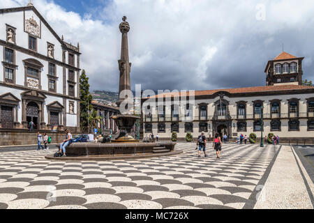 Praca Municipio, Funchal, Madeira, Portugal, Europa Stockfoto