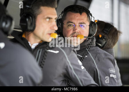 Shanghai, China. 13 Apr, 2018. Eric BOULLIER (fra), Rennleiter der Mclaren F1, Portrait während 2018 Formel 1 FIA-Weltmeisterschaft, China Grand Prix in Shanghai vom 13. April bis 15 Shanghai: Motorsport: Formel 1 2018 Heineken Grand Prix von China Formel 1 Grand Prix von China Shanghai Circuit April 13, 2018 in Shanghai, China, Quelle: dpa/Alamy leben Nachrichten Stockfoto