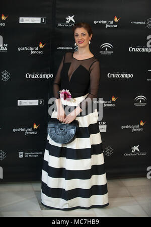 Malaga, Spanien. 13 Apr, 2018. Spanische Schauspielerin Ruth Gabriel stellt auf der Photocall innerhalb des Cervantes Theater bei der Eröffnung der 21. Internationalen Filmfestspiele, Malaga in Malaga. Credit: Jesus Merida/SOPA Images/ZUMA Draht/Alamy leben Nachrichten Stockfoto