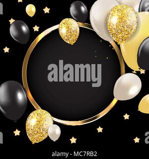 Zusammenfassung Karte mit goldenen Rahmen und Referenzkreise Vector Illustration Stock Vektor