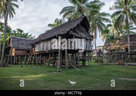 Swagup Dorf Insekt Menschen mit hölzernen Pfahlbauten, oberen Sepik, Papua-Neuguinea Stockfoto