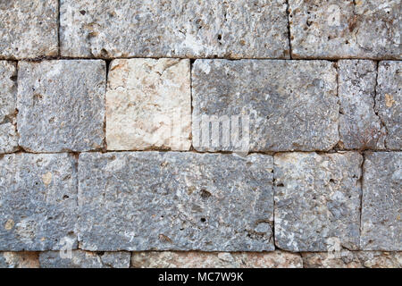 Alte steinerne Wand auf der Sideyri Insel in der Türkei Stockfoto