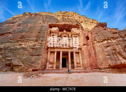 Al Khazneh Treasury, Petra, Jordanien Stockfoto