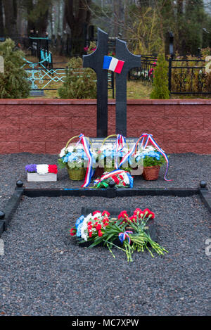 Französische Friedhof in Studienka, Belarus (beresina Fluss) 26-11-2017 Stockfoto