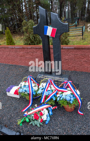 Französische Friedhof in Studienka, Belarus (beresina Fluss) 26-11-2017 Stockfoto