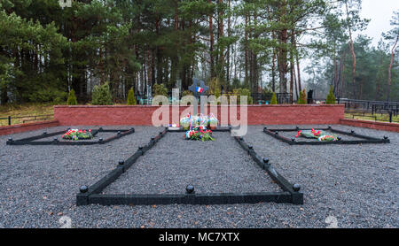 Französische Friedhof in Studienka, Belarus (beresina Fluss) 26-11-2017 Stockfoto