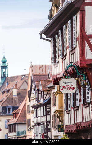 Frankreich - Colmar - Fachwerkhäuser in Klein Venedig Stockfoto