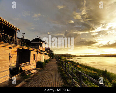 In Südostasien Chiang Khan ist eine touristische Attraktion in der Provinz Loei mit sehr gutem Wetter, ein Fünftel von Thailand. Stockfoto