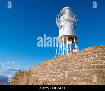 Schwarz Nore Leuchtturm am südlichen Ufer des Severn Estuary in der Nähe von Portishead Somerset UK Stockfoto