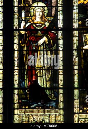 CHRISTIAN hl. Margarete von Antiochia, Glasmalerei in der Nordwand der St. Margaret's Church, King's Lynn Stockfoto