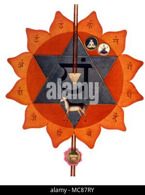 Chakren Anahata Anahata oder Herz chakra Lotus Stockfoto