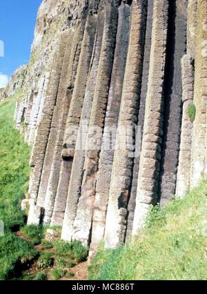 Riese - Giant's Causeway Die basaltischen Regalständer Giant's Causeway Antrim im Land Stockfoto