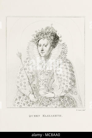 Königin Elisabeth I. von England und Irland, 1533-1603. Von der Woodburn Galerie von seltenen Porträts, veröffentlicht 1816. Stockfoto