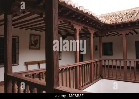 Innenhof eines typischen Hauses in Villanueva de los Infantes, Kastilien-La Mancha, Spanien Stockfoto