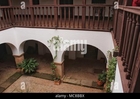 Innenhof eines typischen Hauses in Villanueva de los Infantes, Kastilien-La Mancha, Spanien Stockfoto