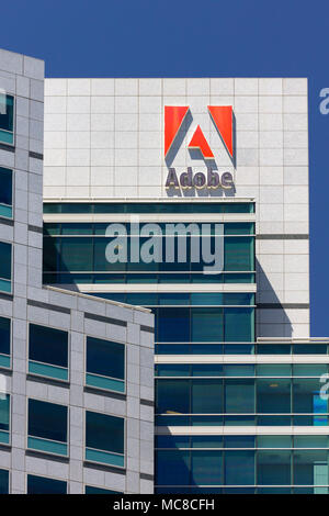 SAN JOSE, CA/USA, 11. Mai 2014: Adobe Systems Hauptsitz im Silicon Valley. Stockfoto