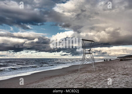 Schöne Küste Strand Landschaft der Ostsee im Winter Herbst Zeit. Region Klaipeda, Litauen Stockfoto