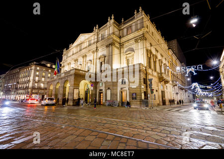 Mailand, Dezember 2017: Oper Theater La Scala (Teatro alla Scala), im Dezember 2017 in Mailand, Italien Stockfoto