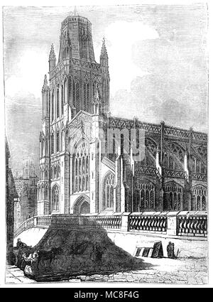 St. Mary Redcliffe ist eine anglikanische Kirche in der Northgate Bezirk von Bristol, England. Für die Schönheit der gotischen Architektur bekannt ist, war es aus dem 12. bis 15. Jahrhundert gebaut und ist ein Ort des christlichen Kultes seit über 900 Jahren. Vieles von dem, das heutige Gebäude stammt aus dem späten 13. und 14. Jahrhundert, wann es gebaut wurde und von den wohlhabenden Kaufleute der Stadt, deren Grab- und Denkmäler die Kirche schmücken eingerichtet. Der Turm fiel nach 1446 vom Blitz getroffen zu werden und wurde erst 1872 wieder aufgebaut. Stockfoto