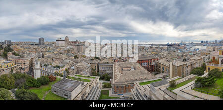 Panoramablick auf die Stadt Genua - Ligurien - Italien Stockfoto