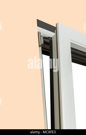 Teil der Holz- Fenster, Detail, Nahaufnahme, isoliert Stockfoto