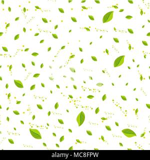 Nahtlose Hintergrund mit frischen grünen Minze Stock Vektor